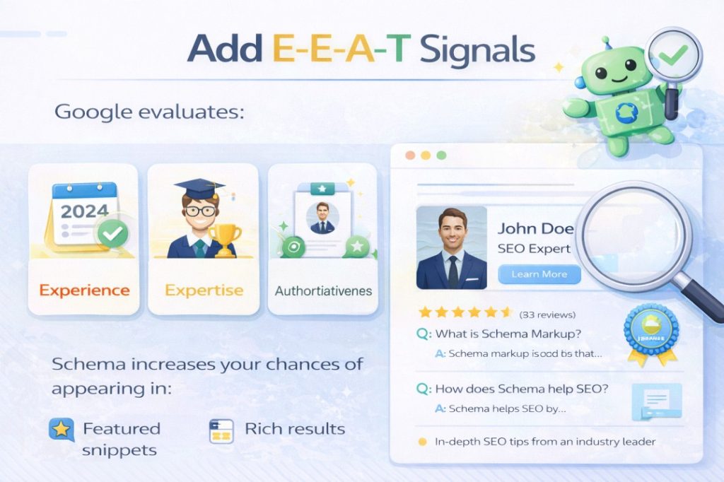 Adding E-E-A-T signals to websites