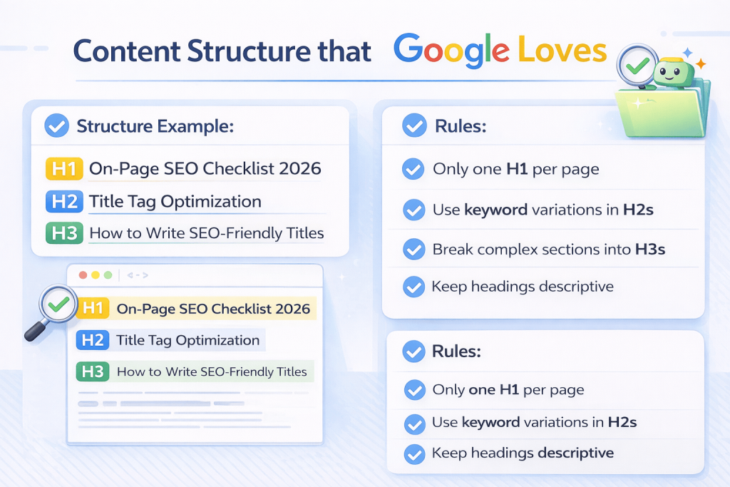Content structure for SEO success
